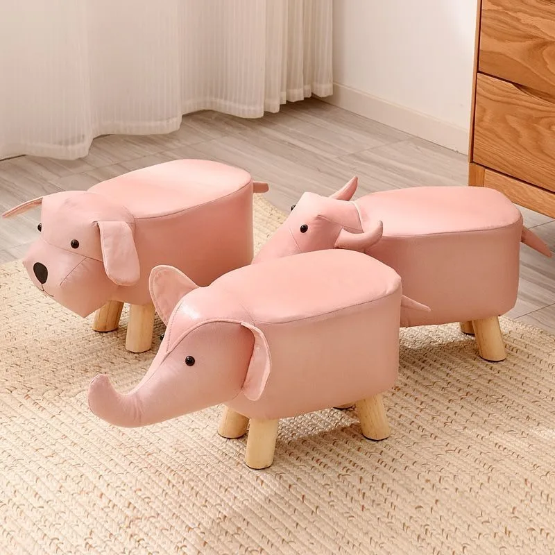 

Elephant Animal Stools Small Household Living Room Doorways Shoe Changing Stools Low Ottomans Furniture Solid Wood Pouf Stool