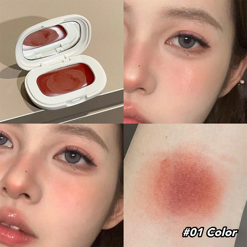 

Natural Cheek Tint Blush Waterproof Matte Peach Face Blusher Rouge Shadow Palette Make Up Contour Brighten Blush Cream Cosmetics