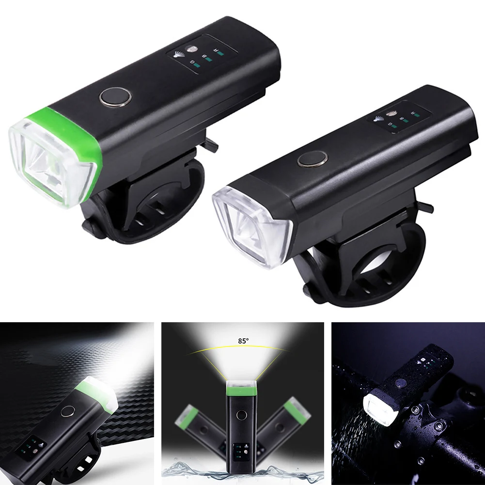 

Велосипедные фонари Велосипедный датчик Передний фонарь Фара 5 режимов Зарядка через USB Непромокаемый фонарик Сильный свет Зарядка Один свет
