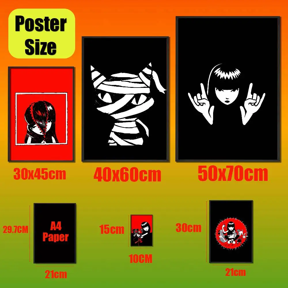 For Emily The Strange Poster Cover Wall Sticker Bedroom Custom Self-adhesive Decoration Fans Playbill