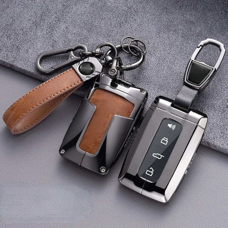 

Suitable For Tank 300 2021 2022 2023 2024 Zinc Alloy + Leather Car Remote Key Case Cover