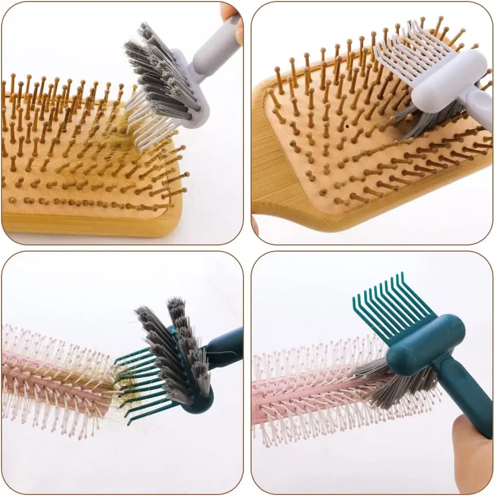 1pc Random Color, 2-in-1 Comb Cleaning Tool, Comb Brush Cleaner, Mini Descaling Brush, Dust Removal Cleaning Supplies