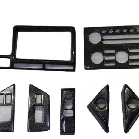 Suitable for R35 GTR Carbon Fiber Central Control Panel, Button, Patch, Interior Parts 7-piece Set