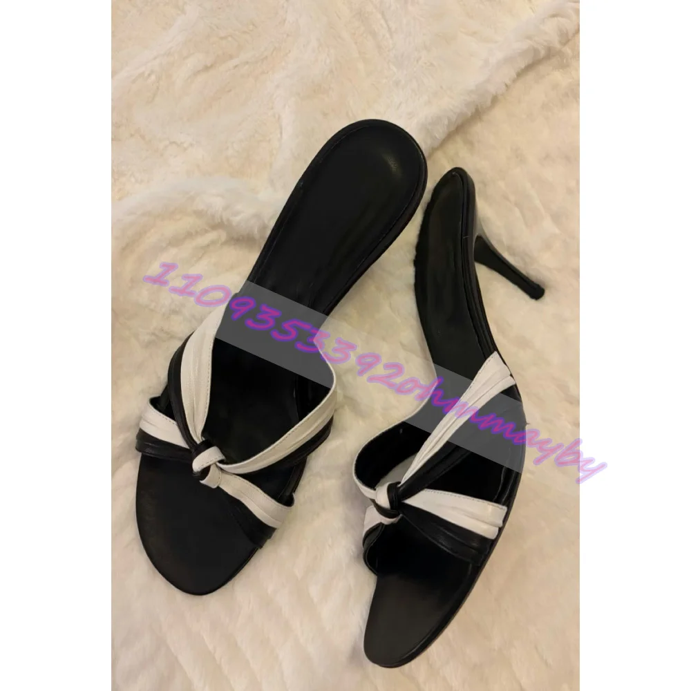 

Новые летние черно-белые кожаные шлепанцы 2026 года для женщин: повседневные, с круглым носком, современные, для улицы, без застежек, в стиле гладиаторов, размер 46