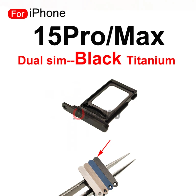 Tarjeta Sim individual de titanio Natural, soporte de ranura para bandeja SIM Dual para iPhone 15Pro Max 15 Pro, piezas de repuesto, negro, azul,