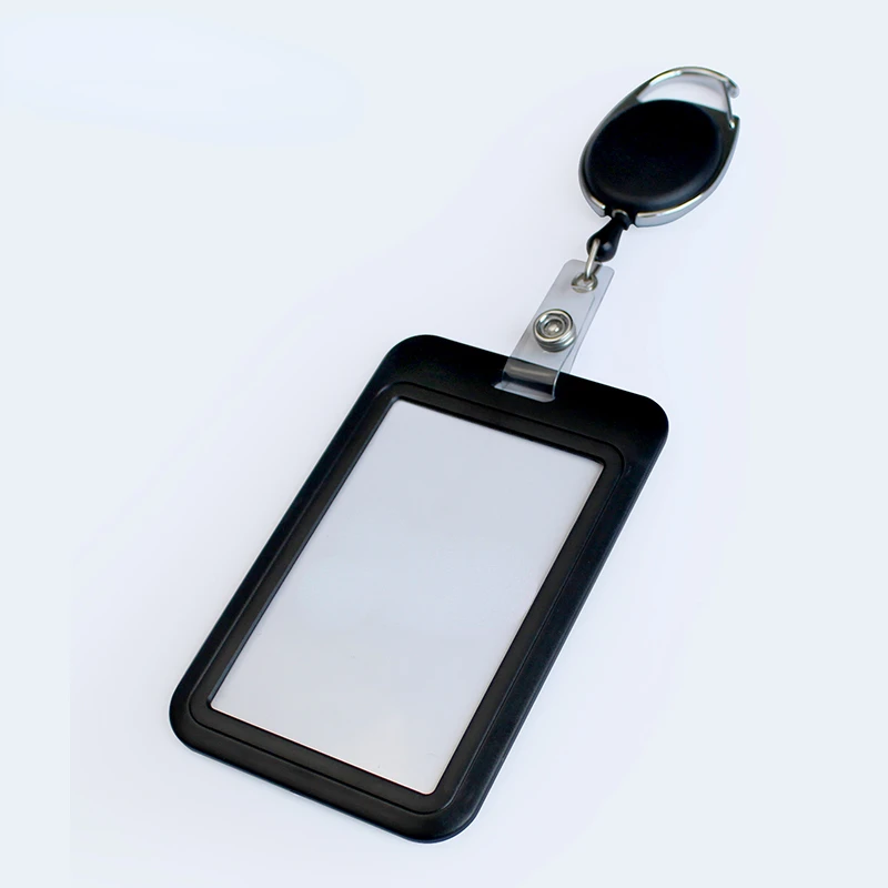 1set Slide Badge Holder with Badge Reel Name ID Tag Pass Access Work Employee's Card Cover Working Permit Case Sleeve