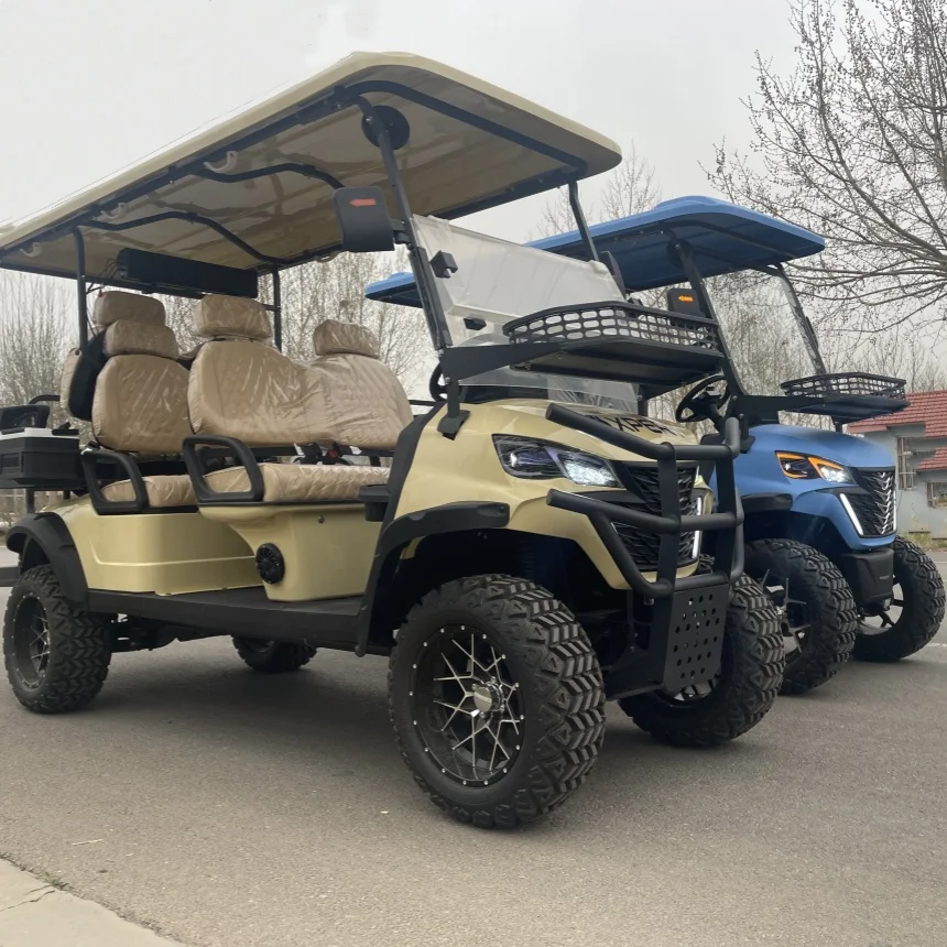 

Europe And America Newly Designed 2/4/6/8 Seater 72V Club Car Off-Road Hunting Electric Golf Cart Multi-Color Light Flashing