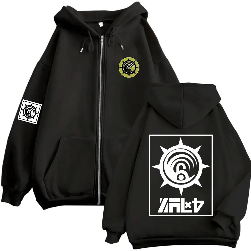 Anime Gachiakuta Enjin Same Style Zipper Hoodie Men Women Casual Oversized Zip Up Jacket Unisex Manga Cosplay Zip Up Sweatshirts