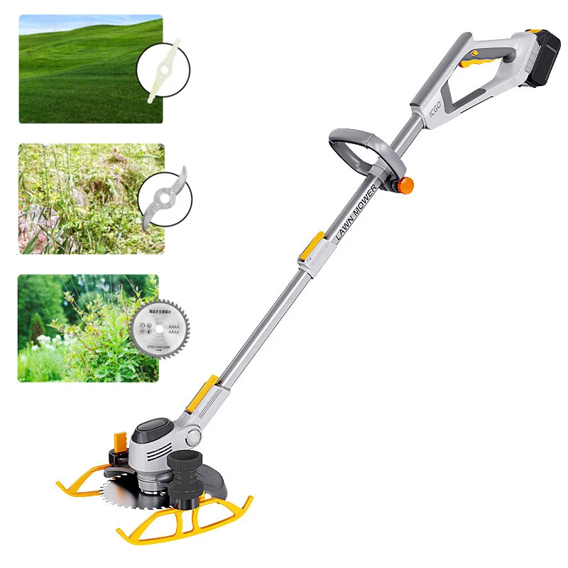 Handheld Grass Trimmer Lawn Mower Hedge Trimmer Adjustable Cordless Electric Brush Cutter Garden Tools