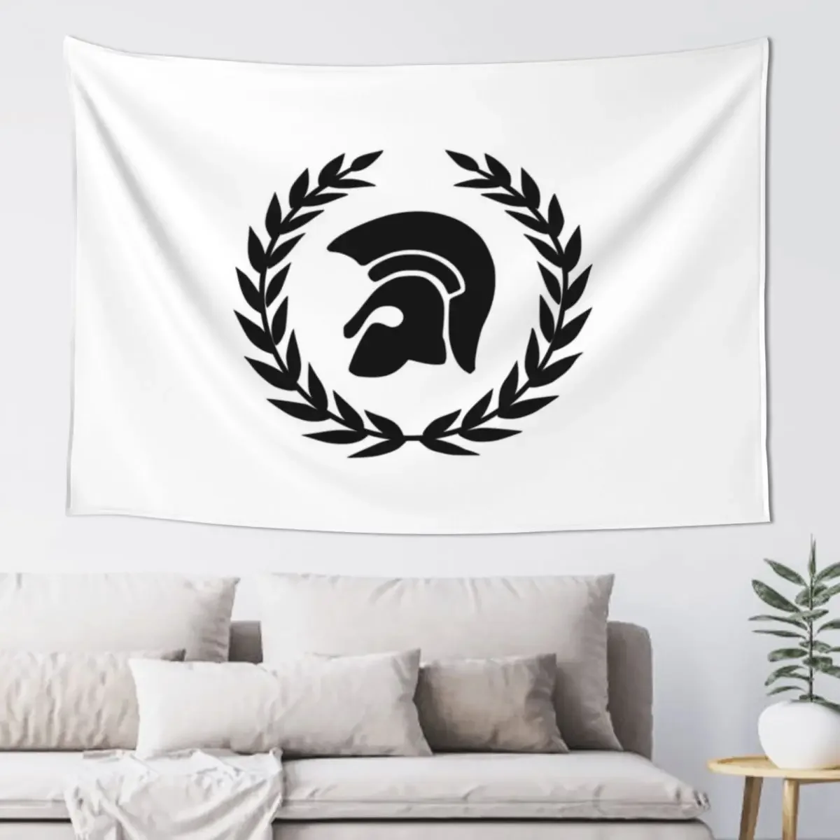

Warrior Helmet and Laurel Wreath - Black Tapestry Wall Hangings Decoration Wallpaper Bedroom Decor For Bedroom Tapestry