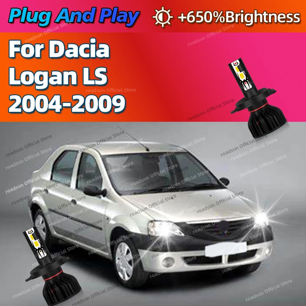 2Pcs HiLo LED CANBUS Lamp Headlight Bulb 30000LM Auto Headlamp For Dacia Logan LS 2004 2005 2006 2007 2008 2009