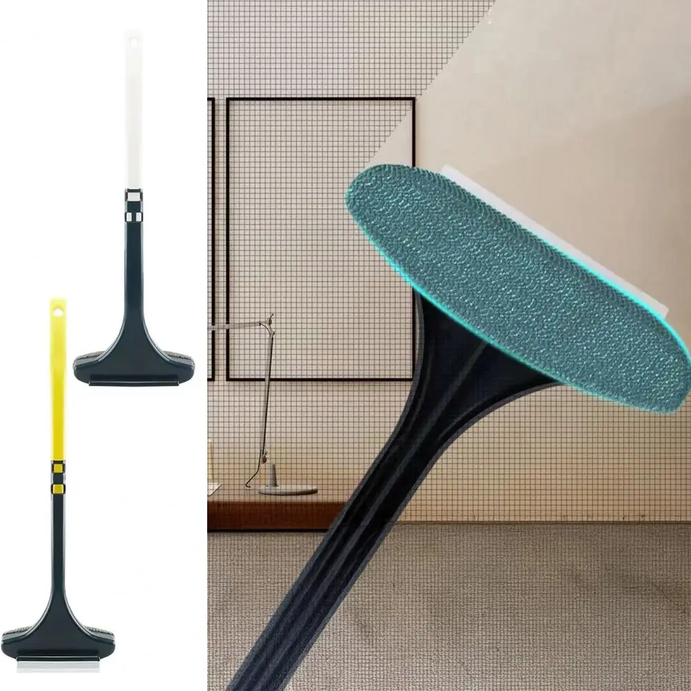 No Ladder Window Cleaner Extended Handle Window Cleaner 2pcs Window Screen Brush with Extended Handle 2-in-1 Scraper Squeegee