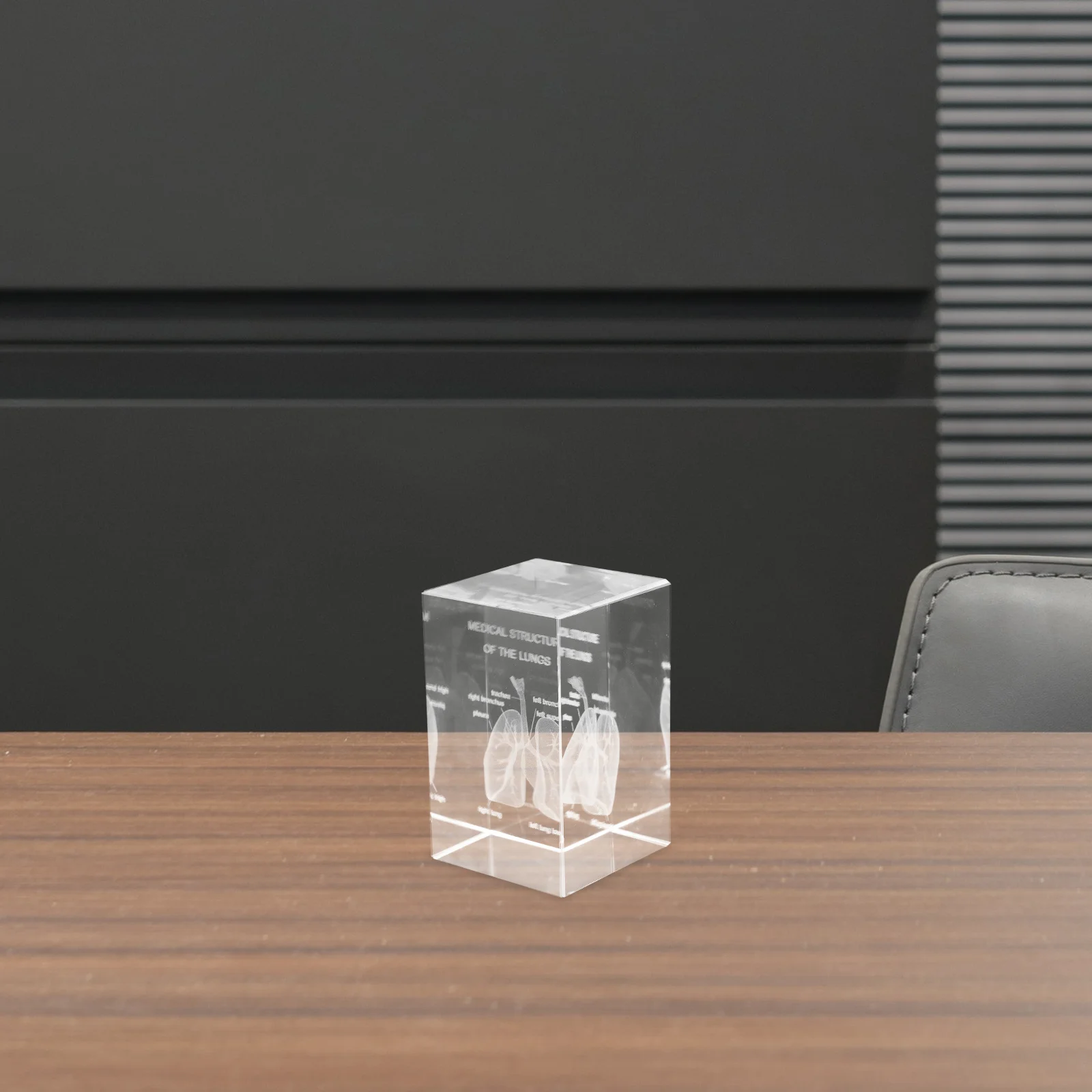 

Crystal Human Lung Anatomical Cube Paperweight Exquisite 3D Internal Engraving Scientific Display Home Office Decor Educational