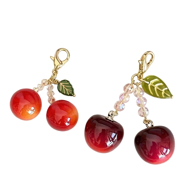 Lovely Red Cherry Acrylic Chain Charm For School Supplies Diary Decorations