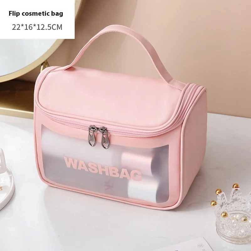 

Large Clear Makeup Bag Waterproof PVC Travel Toiletry Pouch,Transparent Cosmetic Organizer,Portable Wash Bag for Women