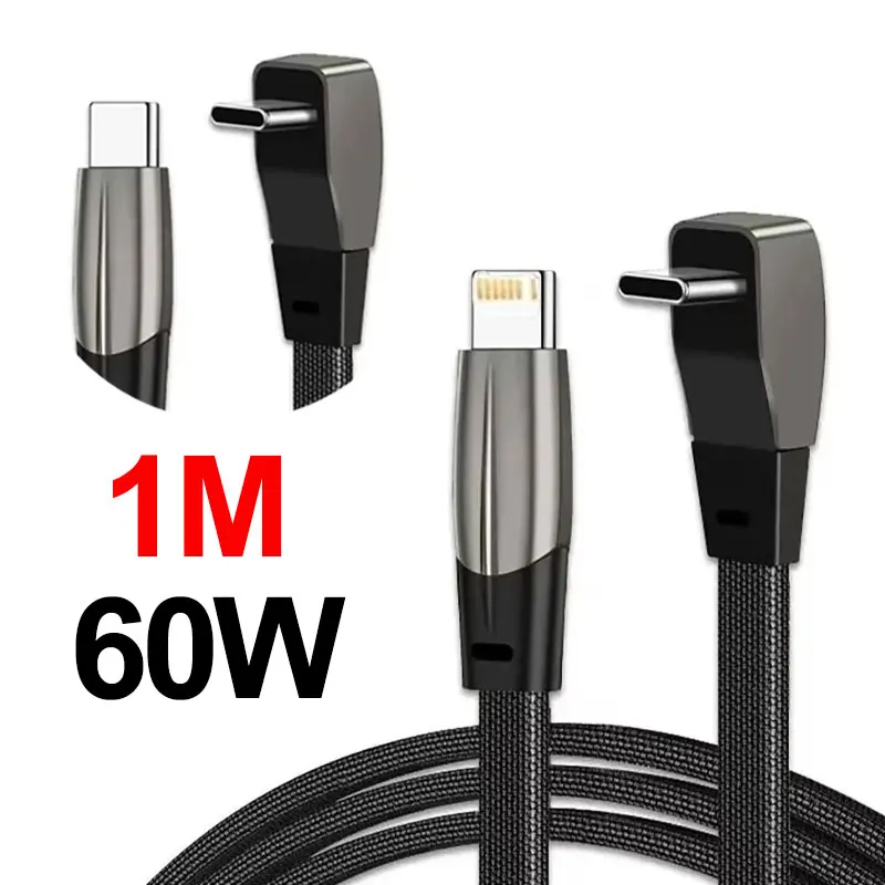 

60w Pd Charge for Tesla Model 3 Highland Model Y Juniper Charging Cable Fast Charging Elbow Charger 1m Cable Phone Data Charging
