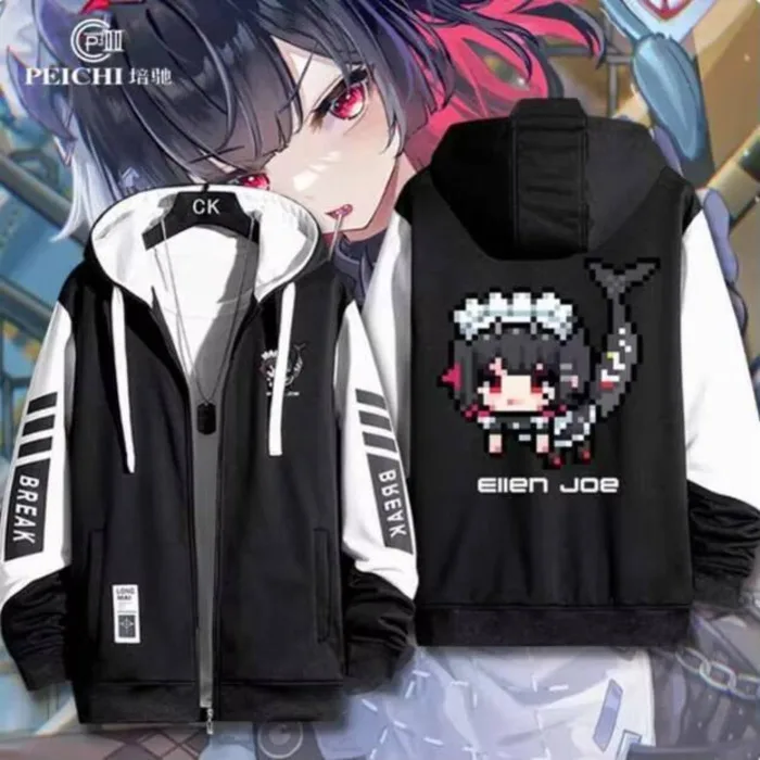 

Anime Zenless Zone Zero Ellen Joe Hooded Hoodie Cosplay Autumn Winter Men Women Coat Loose Jacket Tops Anime