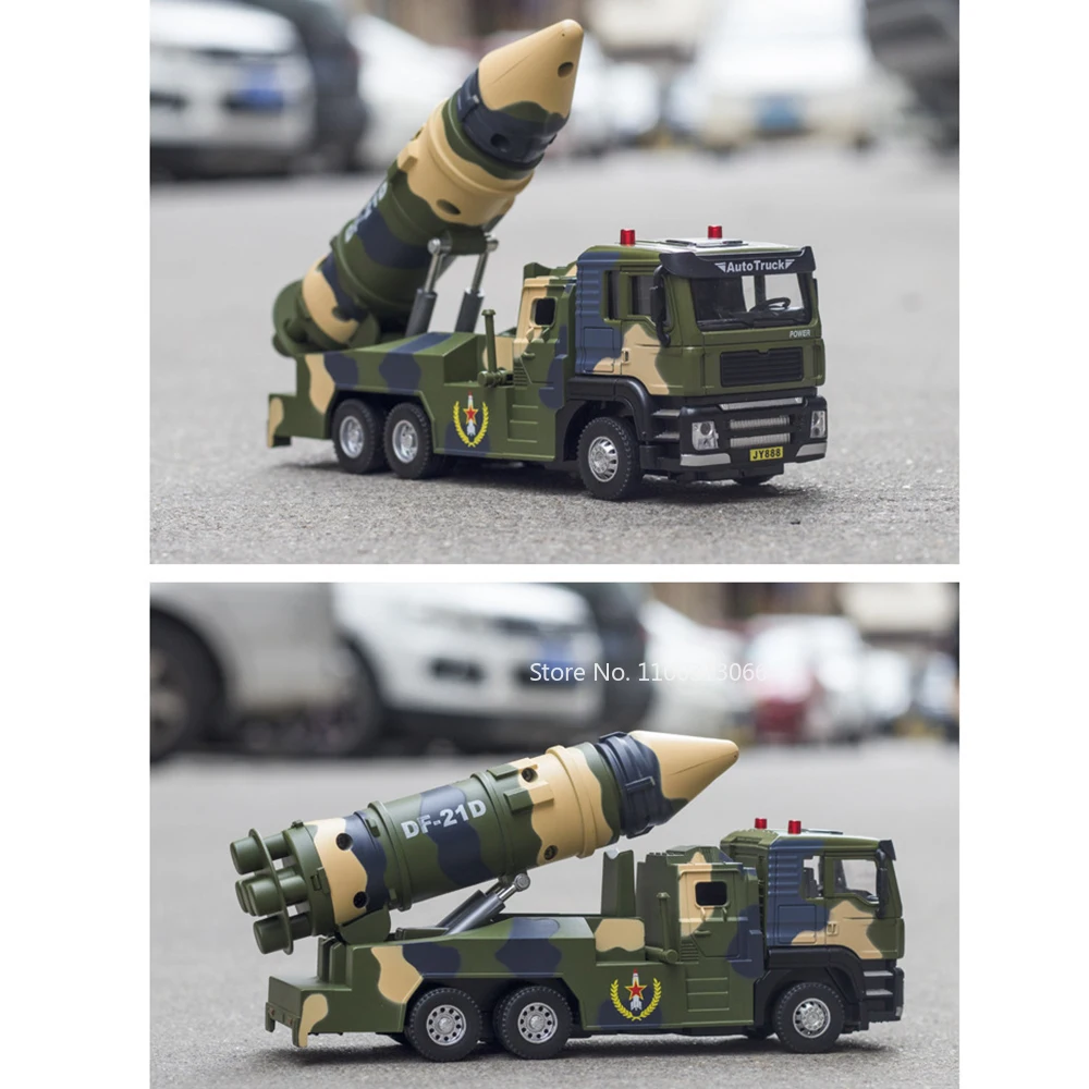 合金軍用三輪車起動車のおもちゃ、車のモデル、プルバック、ロケットランチャー、ライトサウンド、ホイール、子供向けギフト、1:50