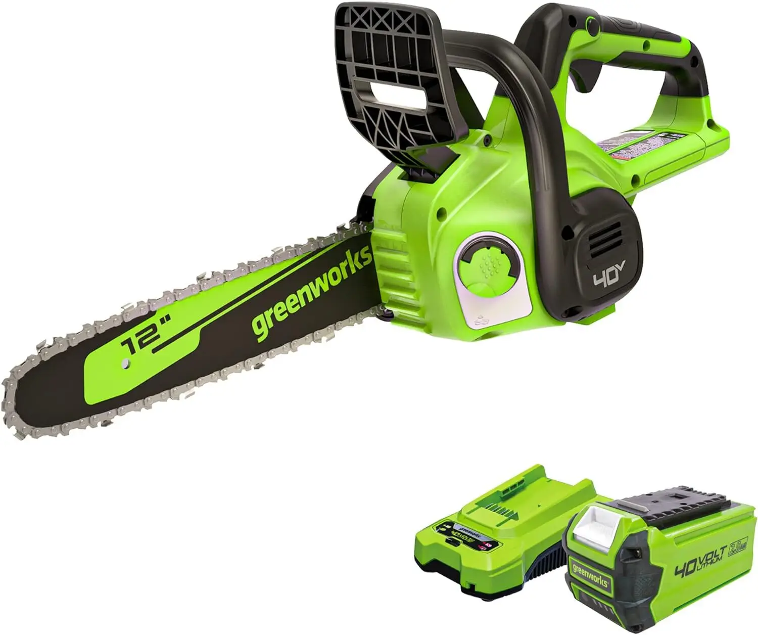 

12" Cordless Compact Chainsaw (Great For Storm Clean-Up, Pruning, and Camping), 2.0Ah Battery and Charger Include