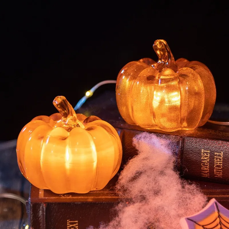 Halloween LED Luminous Pumpkin Lantern Tabletop Ornament Fall Thanksgiving Party Decor Prop