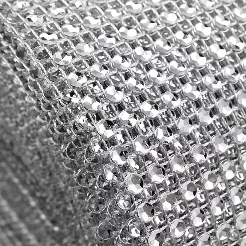 1yard 24 Row Sparkling Rhinestone Mesh Ribbon for Event Decorations DIY Crafts Wedding Cake Birthdays Wrap Accessory