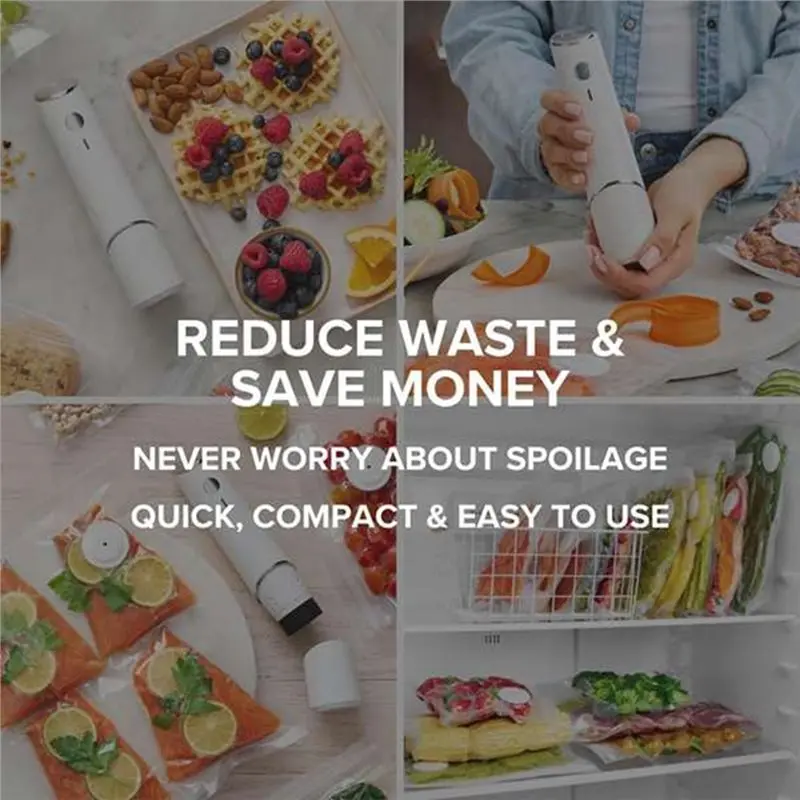 ABKR-Vacuum Sealer Machine 30 Reusable Bags Powerful Handheld Vacuum Sealer Machine Seal Meal Saver