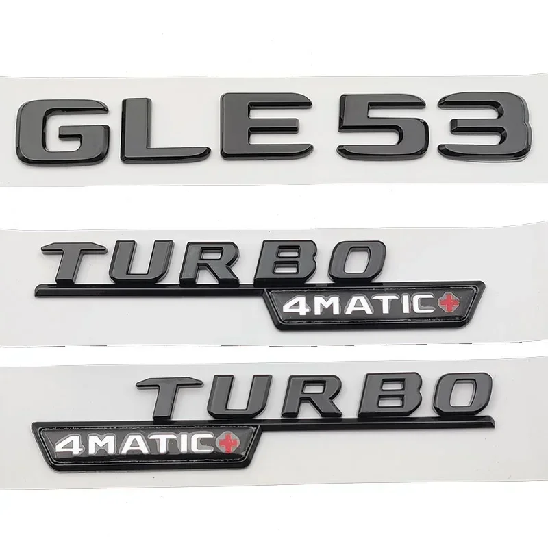 3D ABS Letters Car Fender Rear Trunk Badge Sticker Logo GLE53 Turbo 4MATIC Emblem For Mercedes GLE 53 AMG W167 W166 Accessories