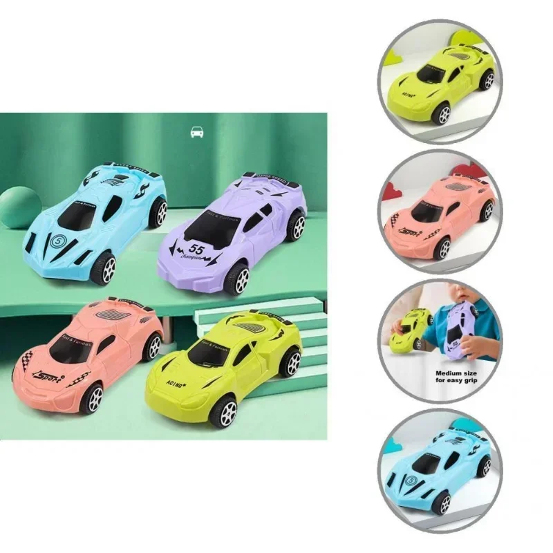 Plastic Durable Pull Back Racing Cars Inertia Toy Car Cognition Return Vehicles Toy Anti-collision  for Kids Children