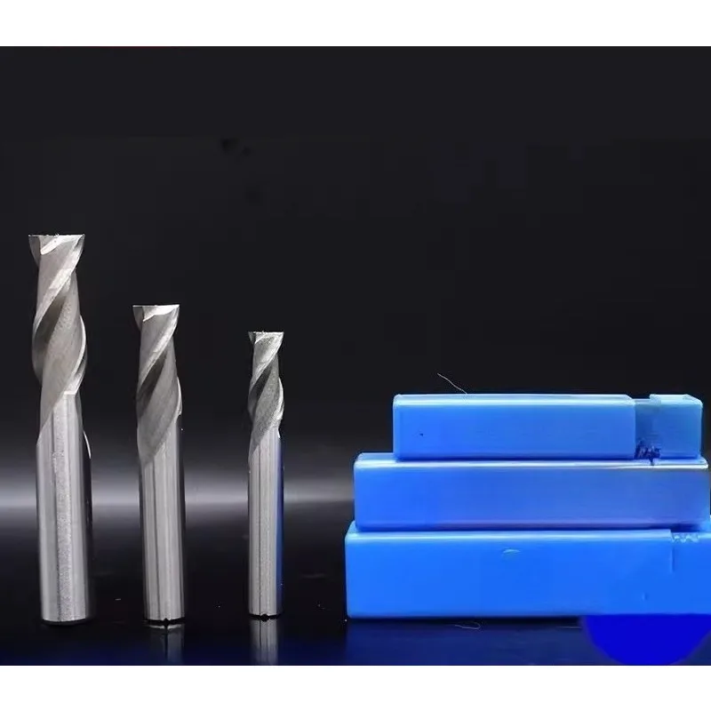 HSS Straight Shank End Mill Set, 2/3/4 Flute Keyway Milling Cutter, Super Hard White Steel Flat End Mill for CNC Machine