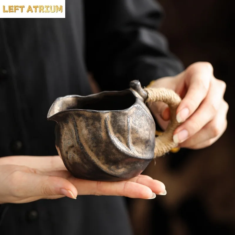 200ML Coarse Pottery Rock clay Public Cup Ceramic Chahai Cup Kung Fu Tea Accessories Tea Infusers Sharing Cup Tea Dispenser