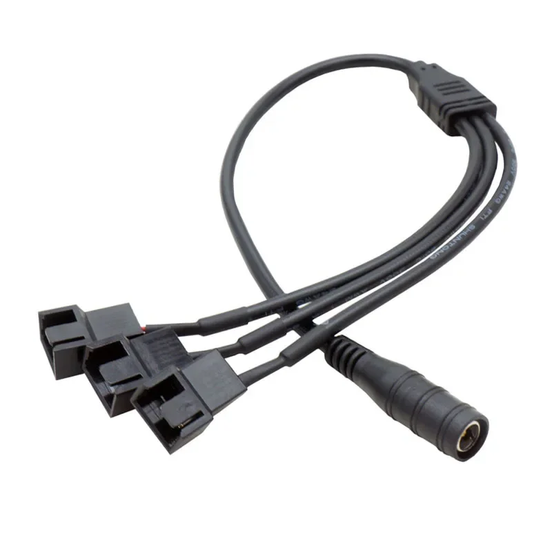 DC 5,5*2,1mm hembra 1 a 1 2 3 4 12V 4Pin PWM adaptador de ventilador Cable conector de fuente de alimentación