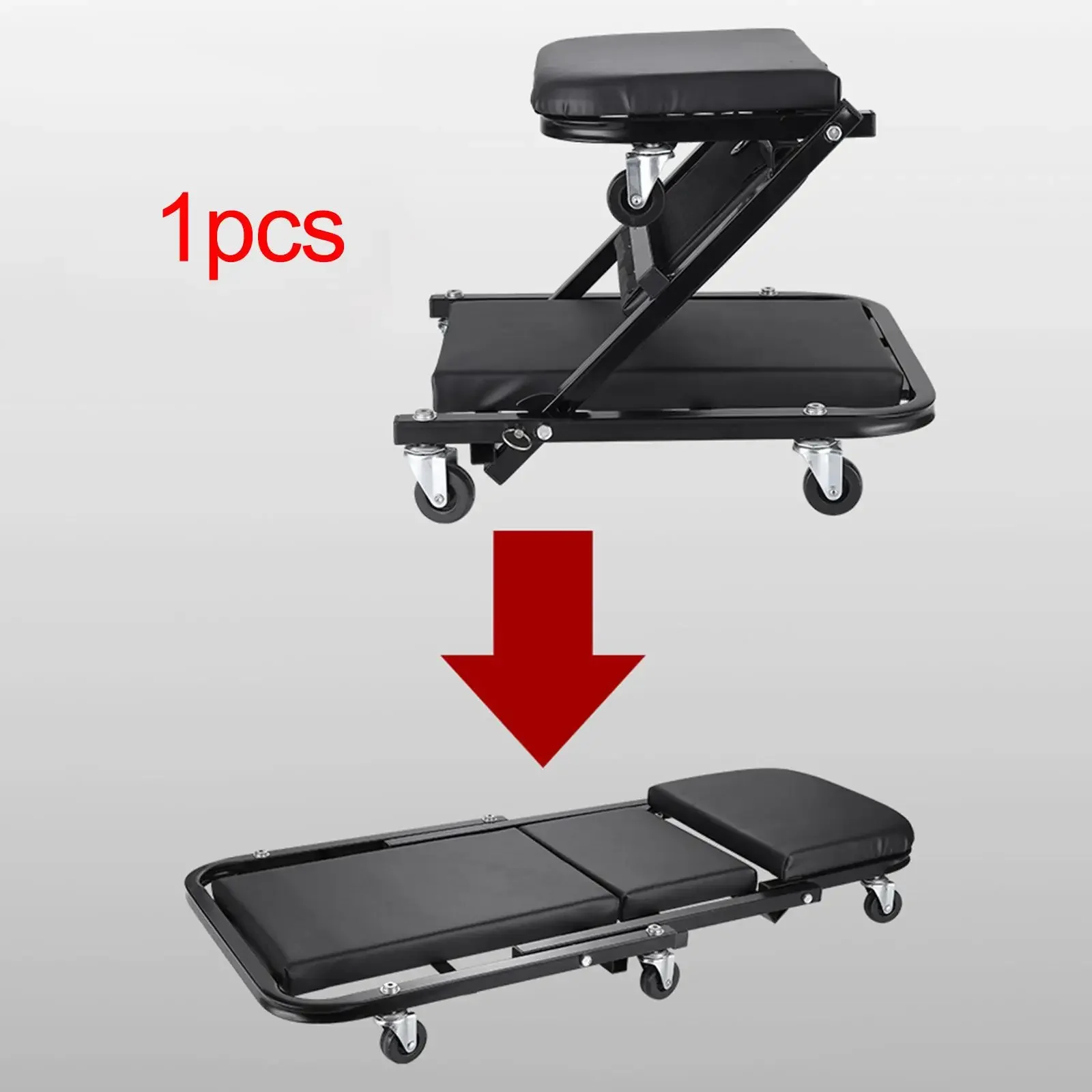 Folding Car Repair Bed 36-inch Auto Maintenance Work Bench Chair Auto Workshop Bench Wheels Roller Car Creeper Seat Roller Seat