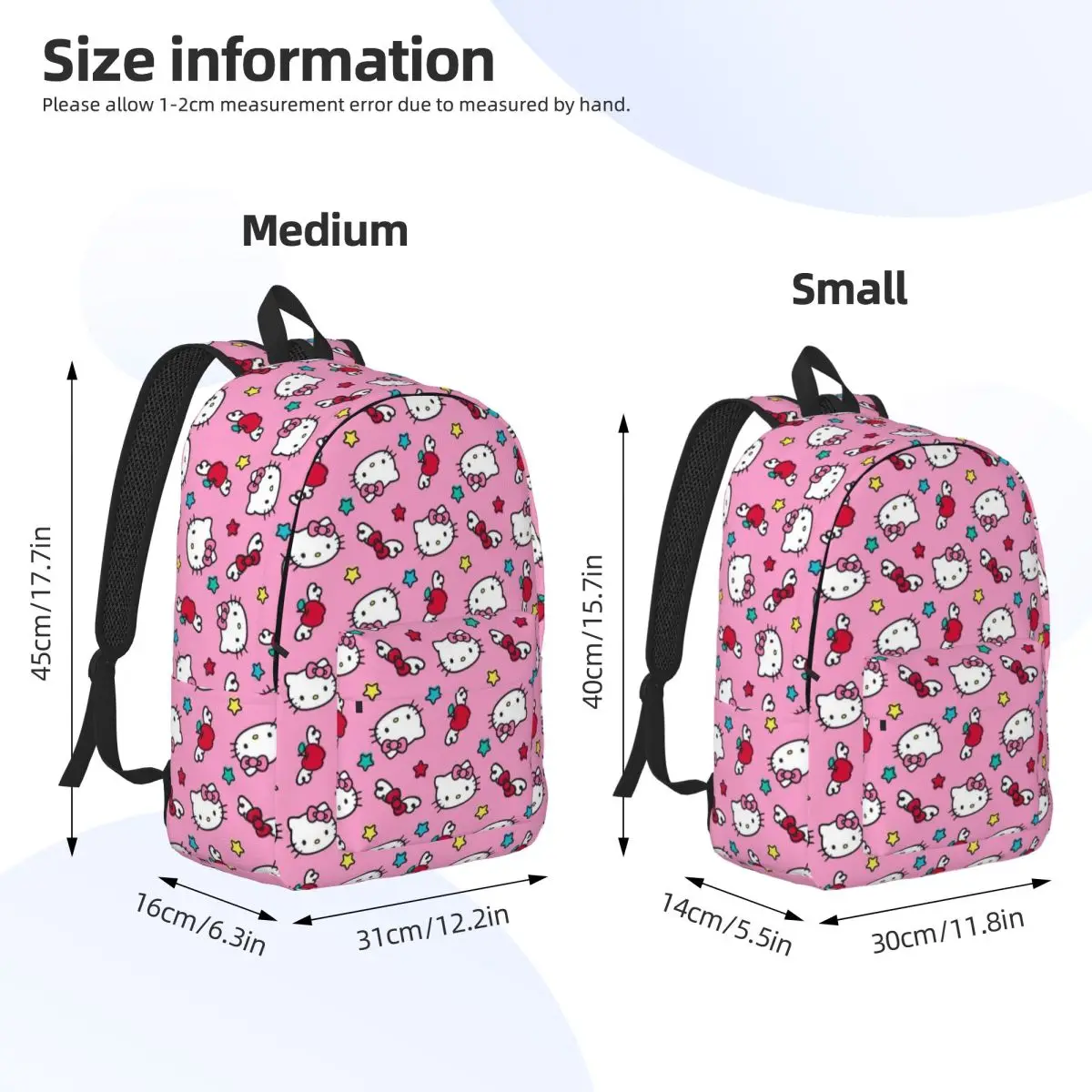 Rosa Hello Kitty Cartoon-Rucksack für Vorschule, Kindergarten, Schule, Studenten, Büchertaschen, Jungen, Mädchen, Kinder, Tagesrucksack, Wandern