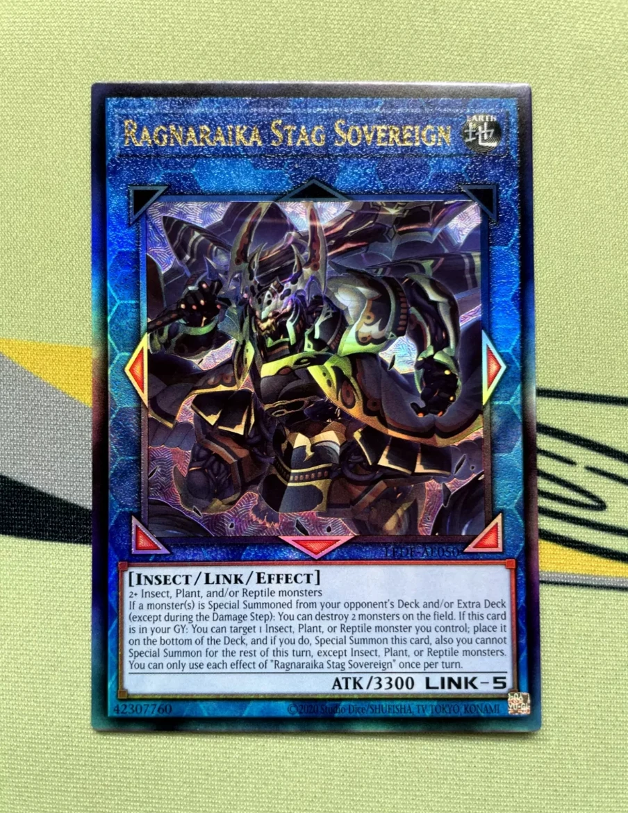 

Yugioh KONAMI Duel Monsters LEDE-AE050 Ragnaraika Stag Sovereign Ultimate Rare Asian English Collection Mint Card