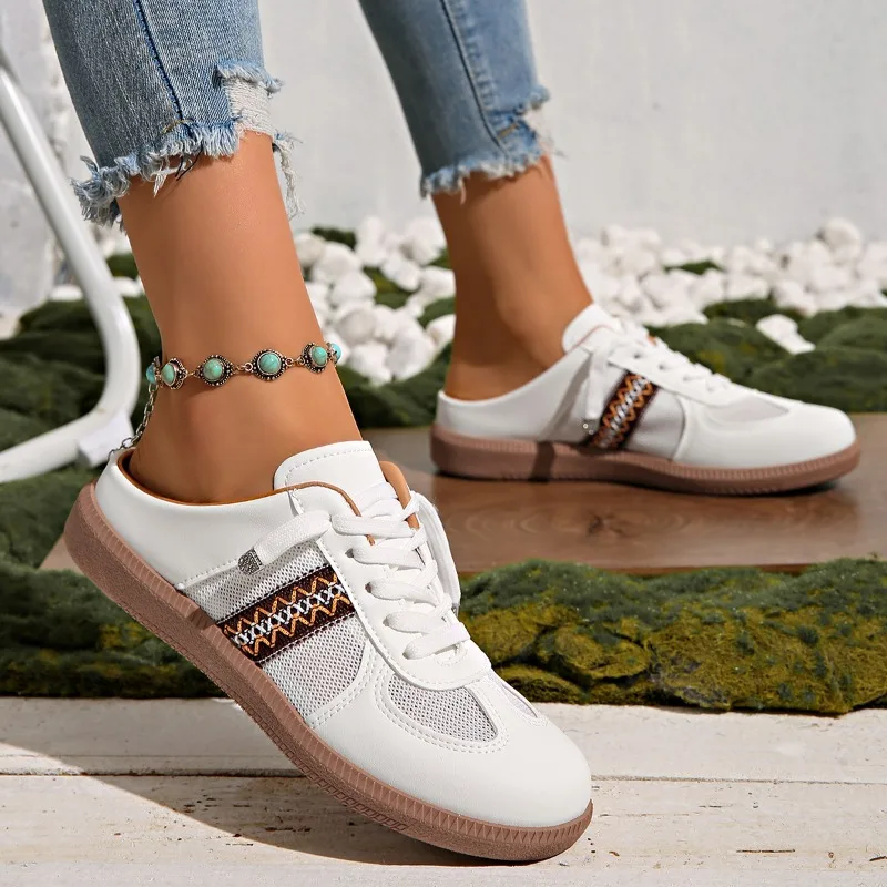 Primavera nuovo design in pizzo incrociato scarpe basse antiscivolo piatte scarpe vulcanizzate da donna comode e resistenti all'usura 36--41 taglia