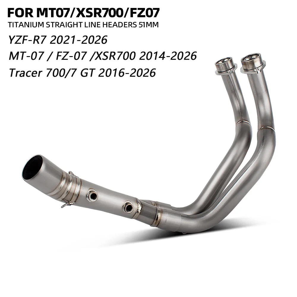 YZF-R7 Exhaust Header pipe For Yamaha YZF-R7 MT07 MT-07 FZ07 FZ-07 XSR700 Tracer 700/7 GT 2014-2026 Motorcycle Escape Manifold