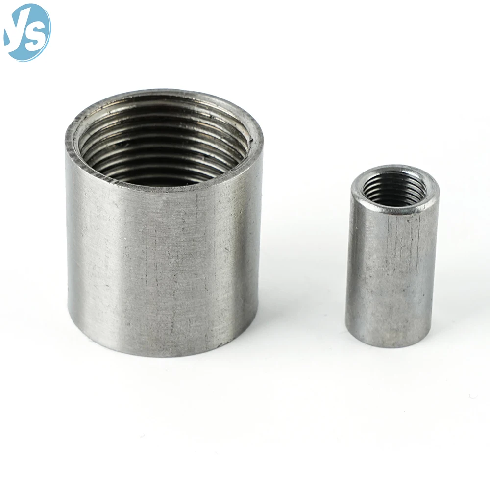 304 Stainless Steel Double Inner Thread Joint, Straight Through Pipe Connector for Water Pipe Round Tube
