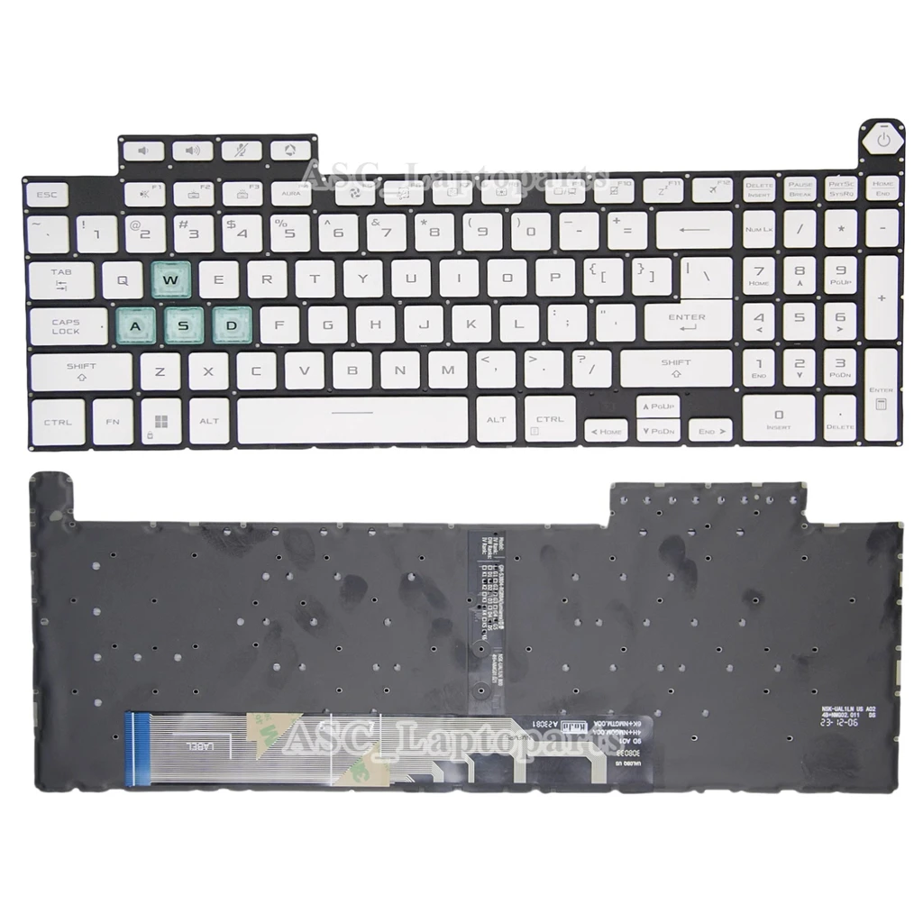 Imagem -06 - Qwerty Teclado para Asus A17 Tuf Gaming 17.3 Fa707 Fa707r Fa707rm Retroiluminado sem Moldura Novo us