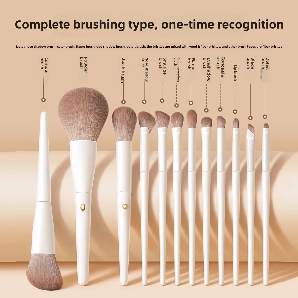 Makeup Brush Set Eyeshadow Brush Loose Powder Blade Beginner Animal Hair Full Set Brush Tools