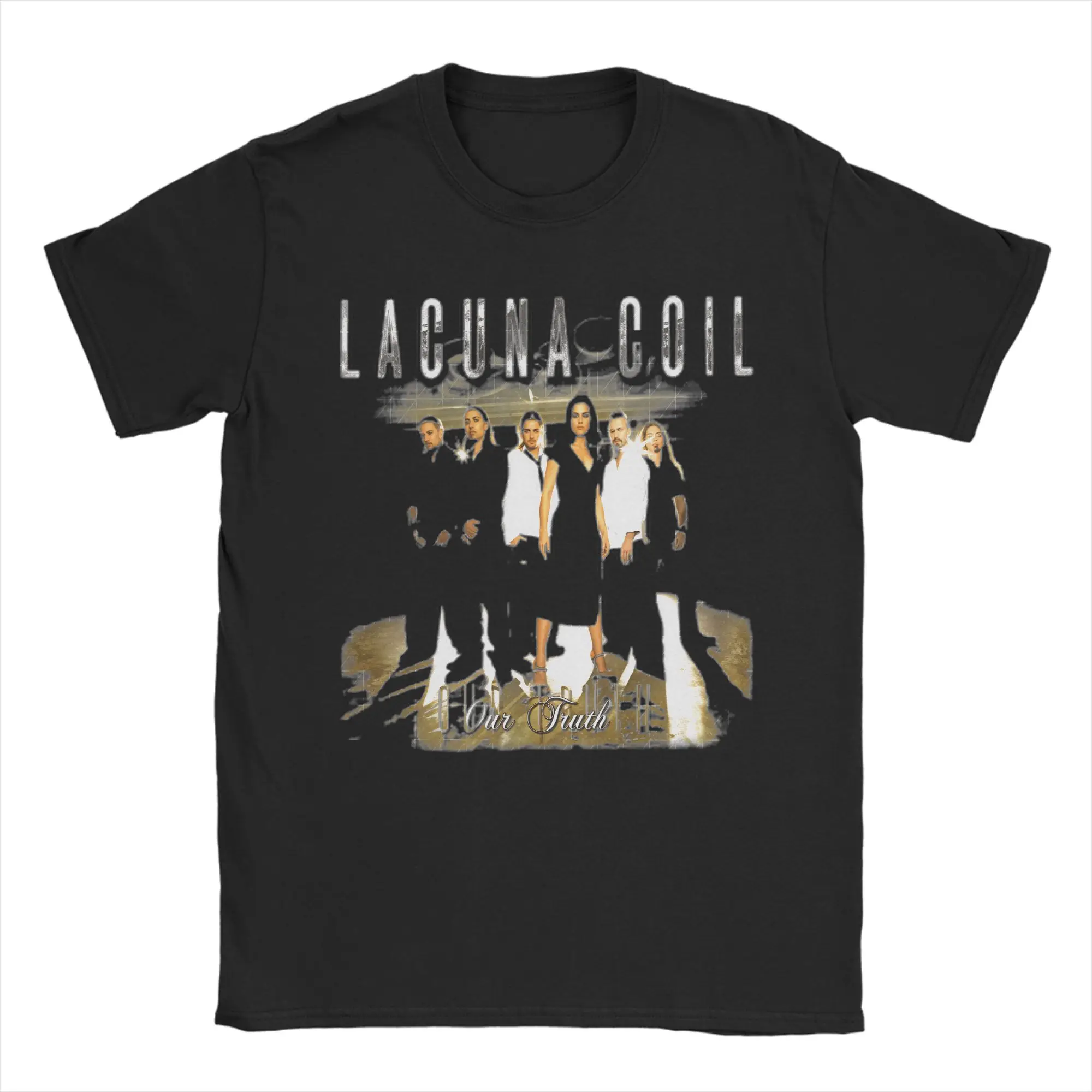 

Футболки с изображением группы Heavy Metal Band Lacuna Coil для мужчин, хлопковая футболка для отдыха, футболки с круглым вырезом, одежда с короткими рукавами, оригинальная одежда