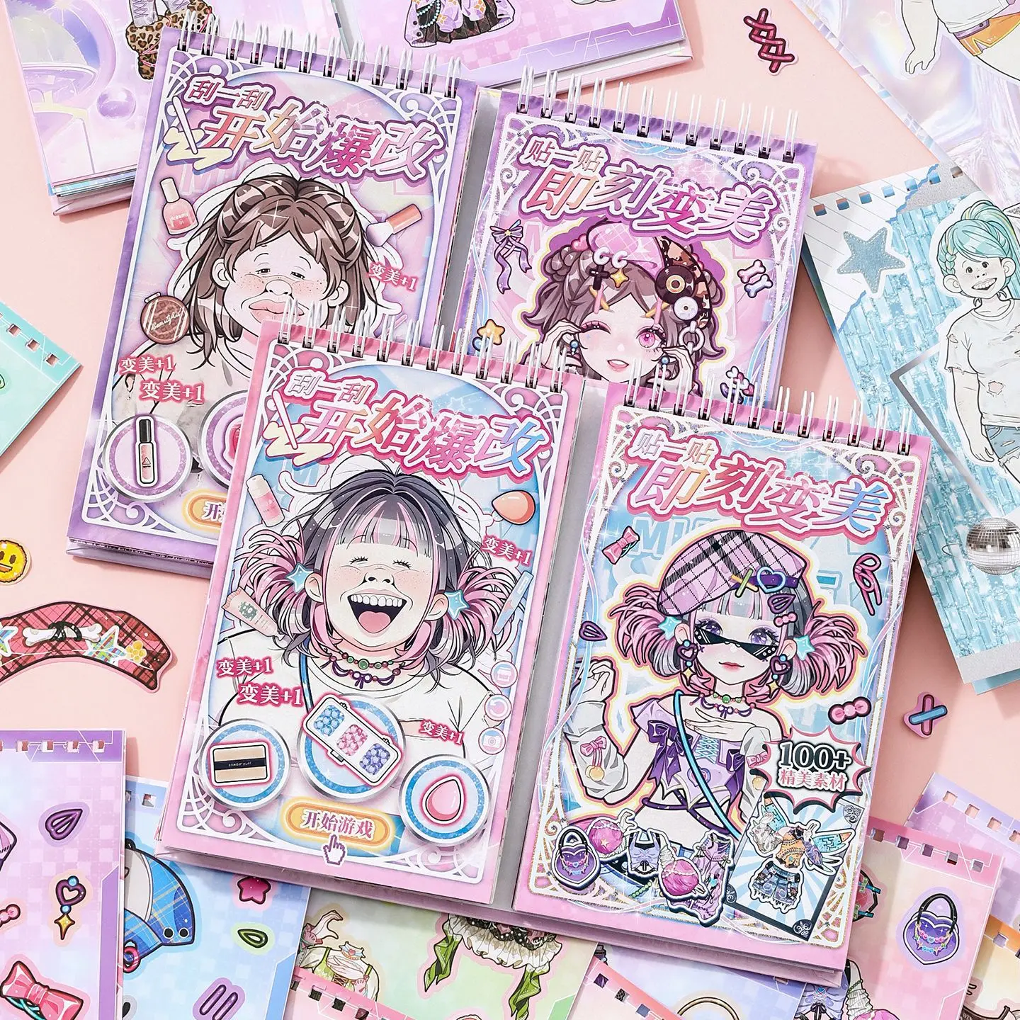 Kawaii Dress Up Sticker Book for Girls Cartoon Girl Change Clothes Stickers Clothing Matching DIY Craft Book Gift for Kids