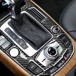 For Audi A4L A5 2009 - 2016 / Q5 2009 - 2018 Carbon Fiber Center Control Gear Shift Panel/Cigarette lighter Frame Cover Sticker