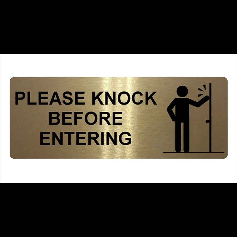 

Индивидуальная табличка на дверь из алюминиево-пластикового композита «Пожалуйста, стучите перед входом» для дома и офиса