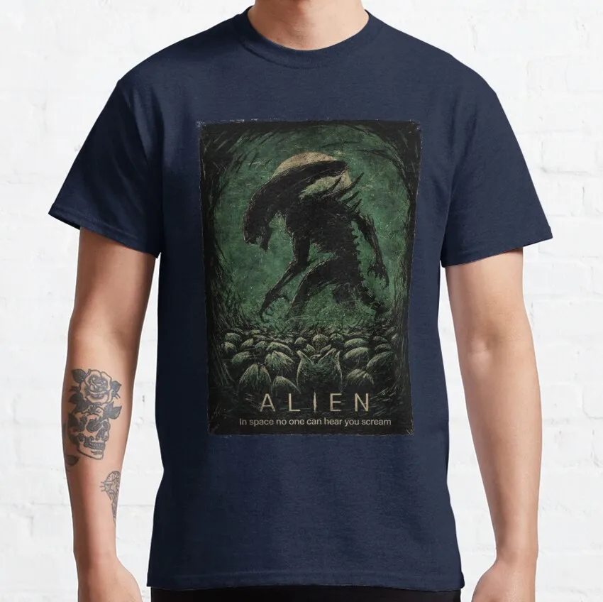 Alien 80er Jahre Horrorfilm Vintage Space Killer Xeno morph T-Shirt für Männer 100% Baumwolle plus Größe bedruckte große Kleidung