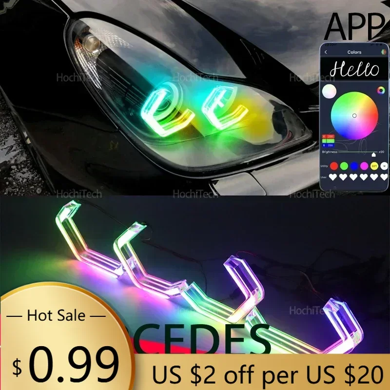 

Чехлы на руль для MERCEDES BENZ CLS W219 C219 2004-2010, струящиеся DRL, разноцветное кольцо для управления приложением, светодиодное кольцо с ангельскими глазками и лампочкой