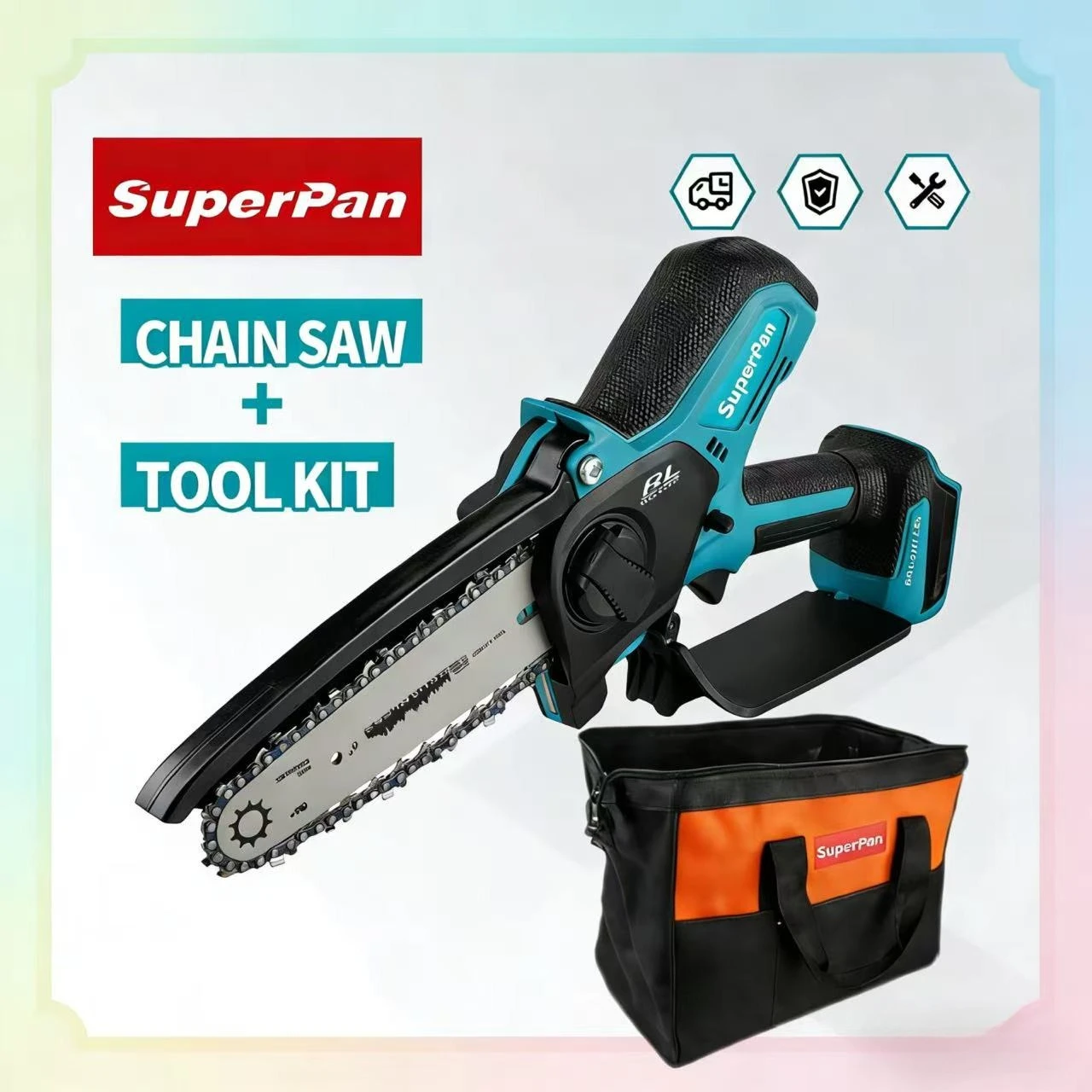 

SuperPan High Power Chainsaw 6-inch fast-cut chain saw for hard wood cutting yard renovation work for makita 18V battery pin