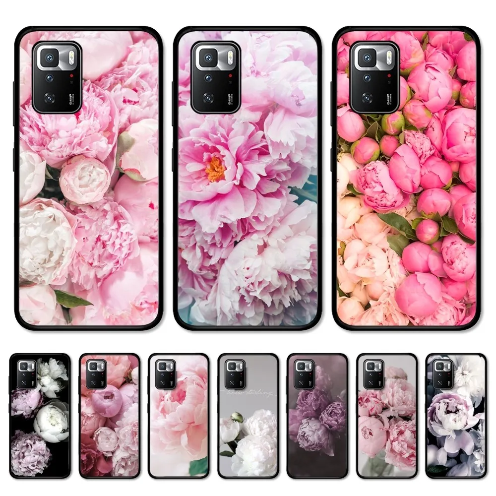 Flower Pink Peonies Peony Phone Case For Samsung S 20 21 22 23 plus Ultra for Redmi Note 8 9 10 11 for Huawei Y 5 6 9