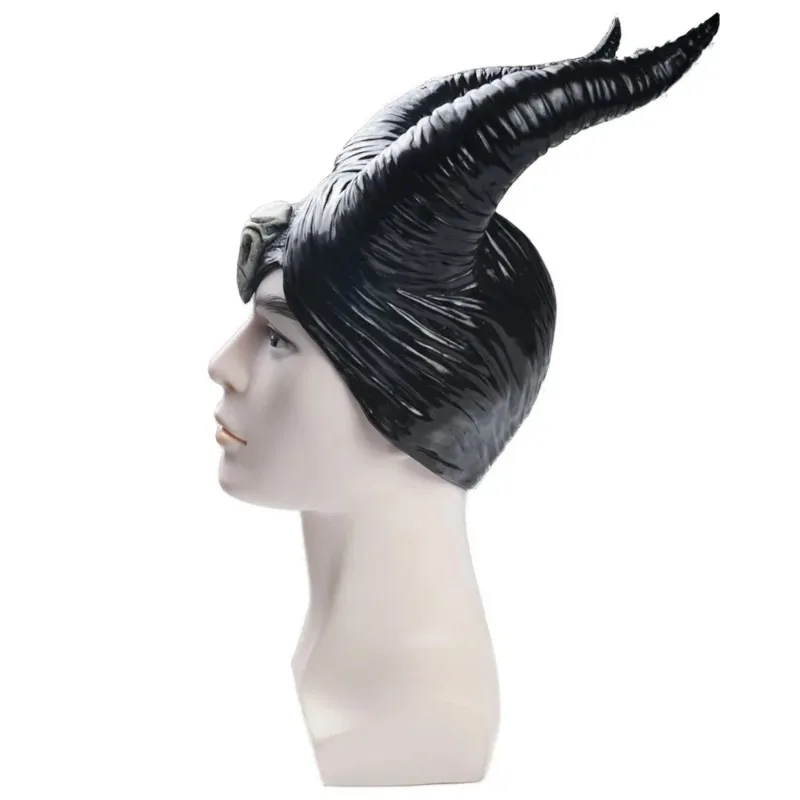 Halloween Demon Flow Bar Party Witch Black Horn Head Mask Halloween Cosplay Prop Movie Character Head Mask