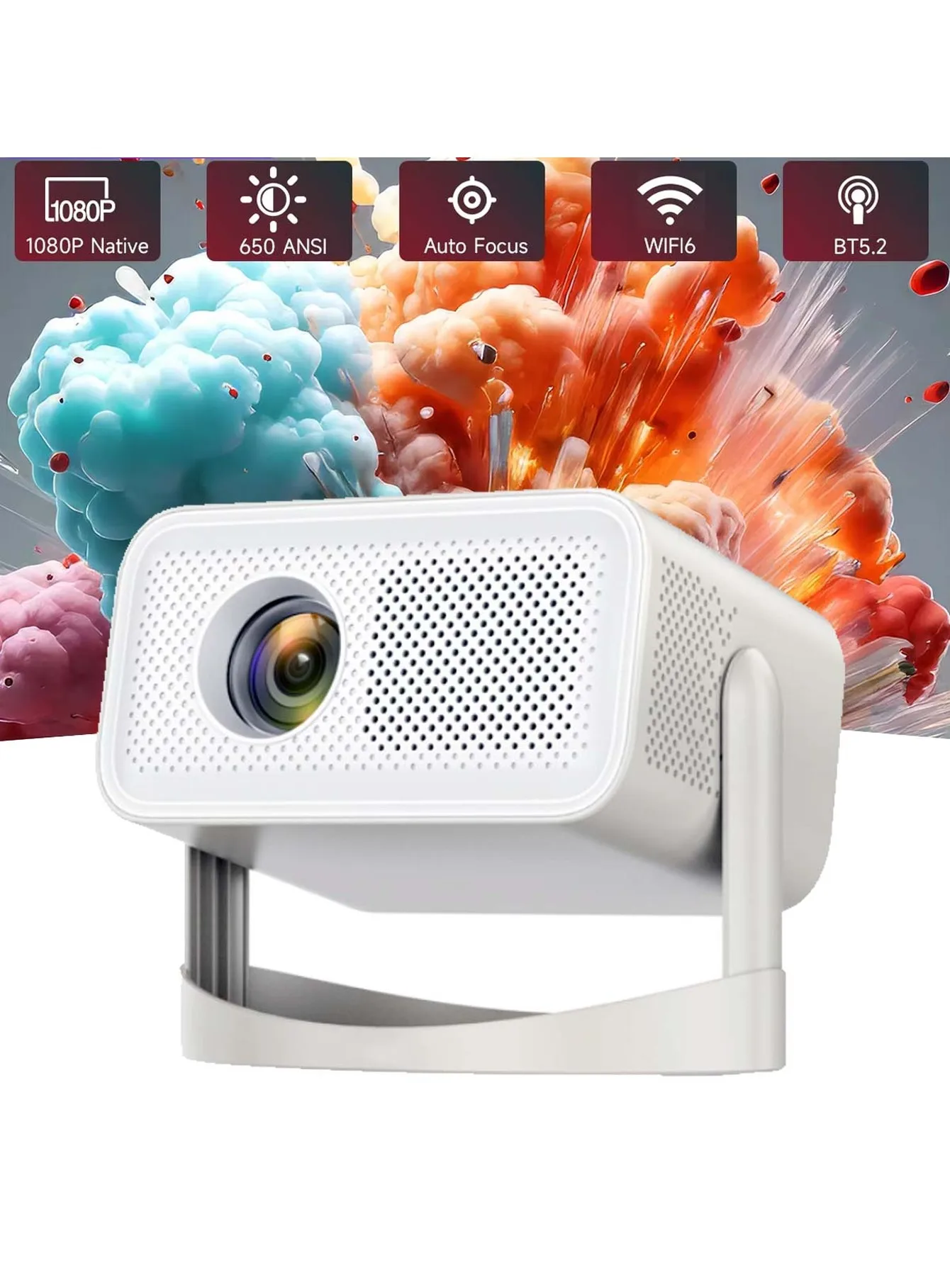 

1080P HD Mini Projector with Remote - Ideal for Home Theater & Outdoor Camping, Perfect Gift for Christmas, Halloween