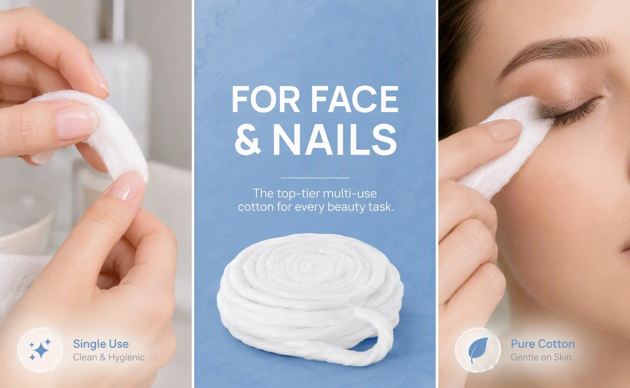1Pack Cotton Ball Disposable Professional Makeup Hairdressing Strip White 200G Soft Odorless Facial Pad Nail Manicure Care
